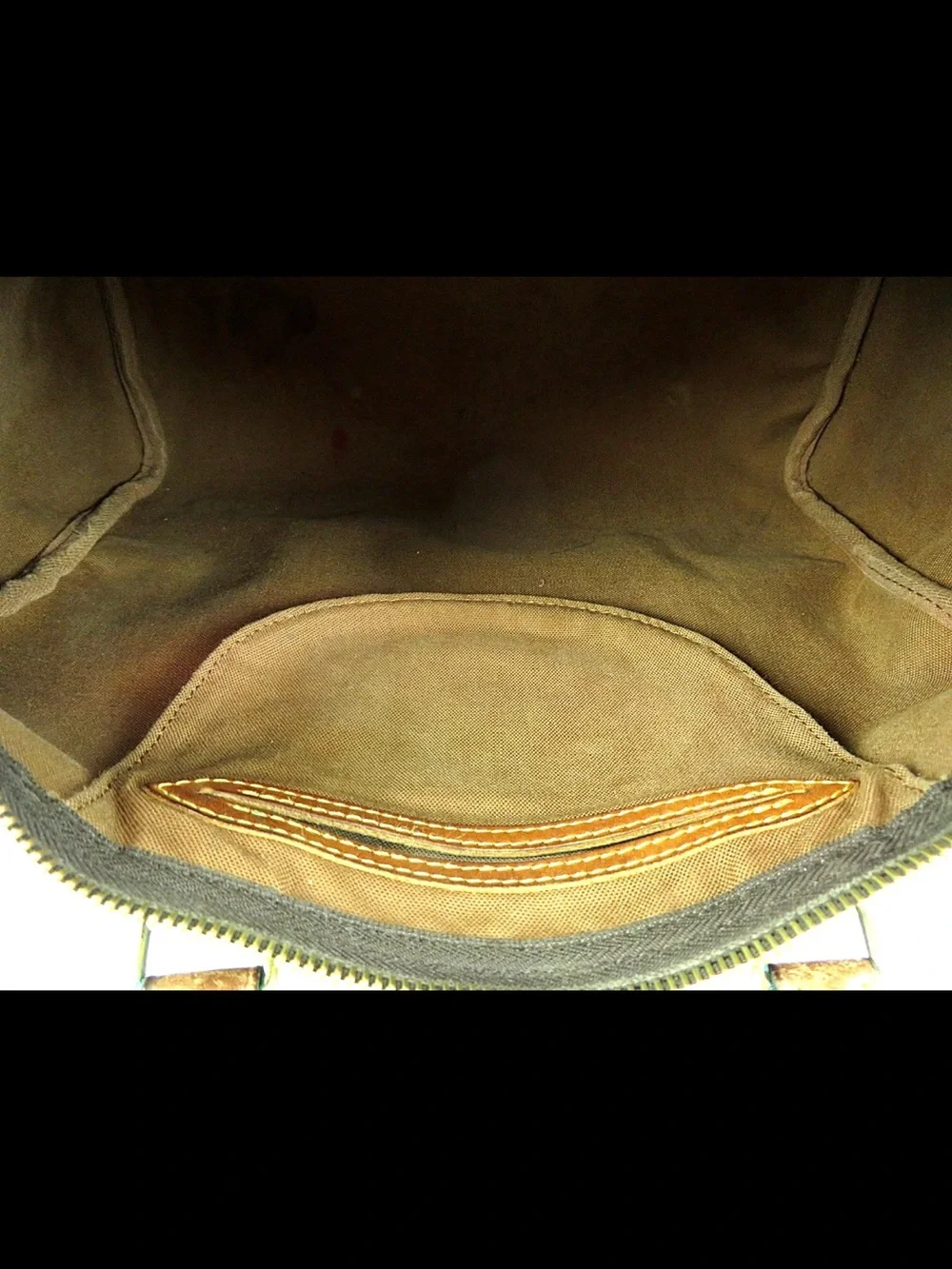 Louis Vuitton Brown Monogram Canvas Satchel with Tan Trim